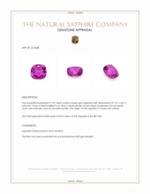 1.99 Ct. Pink Sapphire from Ceylon (Sri Lanka) Appraisal
