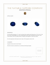 1.61 Ct. Blue Sapphire from Ceylon (Sri Lanka) Appraisal