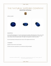 1.61 Ct. Blue Sapphire from Ceylon (Sri Lanka) Appraisal