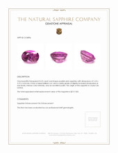 0.53 Ct. Purplish Pink Sapphire from Ceylon (Sri Lanka) Appraisal