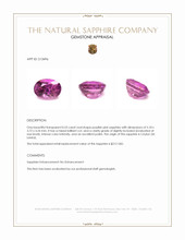 0.53 Ct. Purplish Pink Sapphire from Ceylon (Sri Lanka) Appraisal