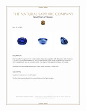 2.51 Ct. Blue Sapphire from Ceylon (Sri Lanka) Appraisal
