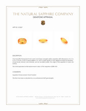 0.64 Ct. Orangish Yellow Sapphire from Ceylon (Sri Lanka) Appraisal
