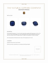 1.13 Ct. Blue Sapphire from Ceylon (Sri Lanka) Appraisal