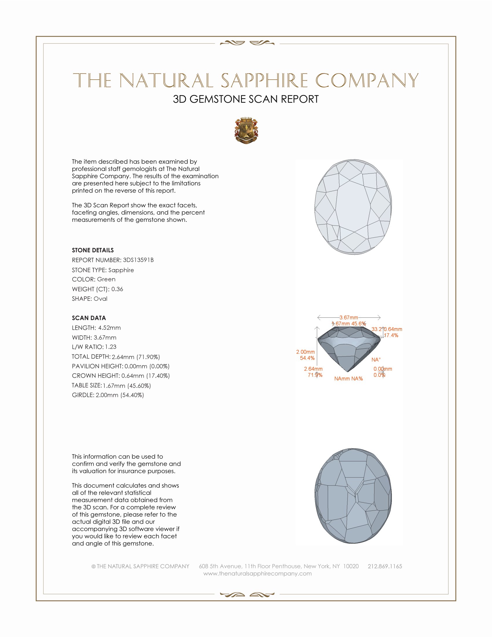 0.36 Ct. Green Sapphire from Africa