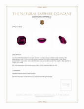 2.54 Ct. Pinkish Purple Sapphire from Ceylon (Sri Lanka) Appraisal
