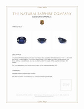 2.64 Ct. Blue Sapphire from Ceylon (Sri Lanka) Appraisal