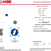 3.10 Ct. Blue Sapphire from Madagascar Scan Report