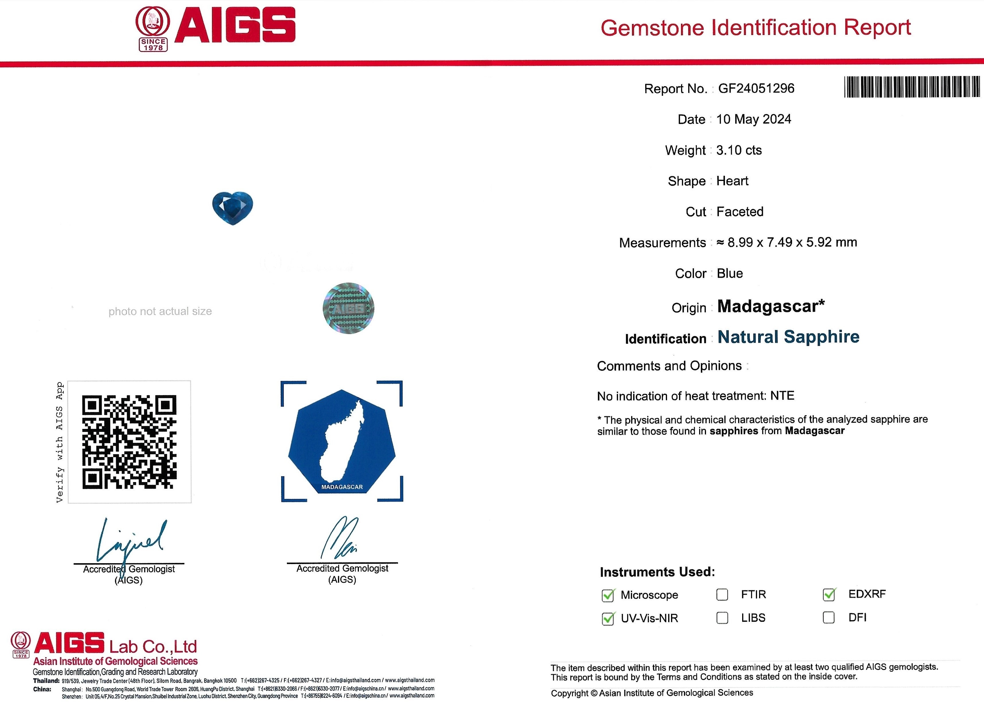3.10 Ct. Blue Sapphire from Madagascar