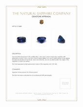 3.08 Ct. Blue Sapphire from Ceylon (Sri Lanka) Appraisal