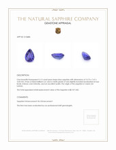 3.13 Ct. Blue Sapphire from Ceylon (Sri Lanka) Appraisal