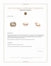 1.41 Ct. Padparadscha Sapphire from Madagascar Appraisal