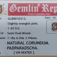 1.41 Ct. Padparadscha Sapphire from Madagascar Scan Report