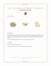 2.03 Ct. Greenish Yellow Sapphire from Ceylon (Sri Lanka) Appraisal