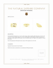 2.17 Ct. Yellow Sapphire from Ceylon (Sri Lanka) Appraisal