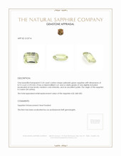 2.24 Ct. Yellowish Green Sapphire from Ceylon (Sri Lanka) Appraisal
