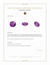 2.22 Ct. Purple Sapphire from Ceylon (Sri Lanka) Appraisal