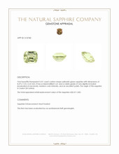 3.01 Ct. Yellowish Green Sapphire from Ceylon (Sri Lanka) Appraisal