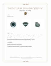 0.93 Ct. Bluish Green Sapphire from Ceylon (Sri Lanka) Appraisal