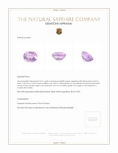3.01 Ct. Pinkish Purple Sapphire from Ceylon (Sri Lanka) Appraisal