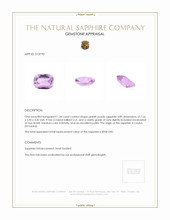 1.34 Ct. Pinkish Purple Sapphire from Ceylon (Sri Lanka) Appraisal