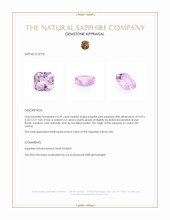 0.39 Ct. Purplish Pink Sapphire from Ceylon (Sri Lanka) Appraisal