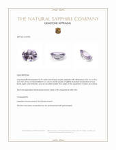 0.70 Ct. Purple Sapphire from Ceylon (Sri Lanka) Appraisal