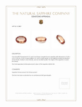0.72 Ct. Orangish Brown Sapphire from Ceylon (Sri Lanka) Appraisal