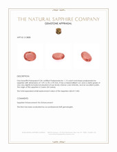 1.13 Ct. Padparadscha Sapphire from Ceylon (Sri Lanka) Appraisal