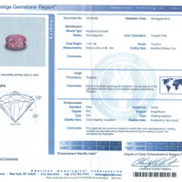 1.02 Ct. Purplish Pink Sapphire from Thailand Scan Report