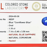 1.18 Ct. Blue Sapphire from Ceylon (Sri Lanka) Scan Report