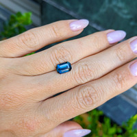 2.23 Ct. Greenish Blue Sapphire from Madagascar Life Style