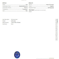 6.52 Ct. Blue Sapphire from Ceylon (Sri Lanka) Scan Report