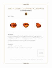 4.03 Ct. Orange Sapphire from Ceylon (Sri Lanka) Appraisal