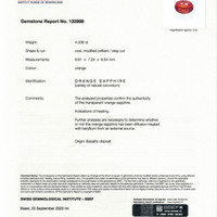 4.03 Ct. Orange Sapphire from Ceylon (Sri Lanka) Scan Report