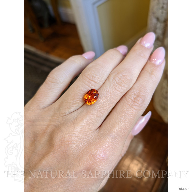 4.03 Ct. Orange Sapphire from Ceylon (Sri Lanka)