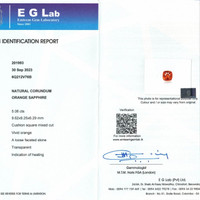 5.06 Ct. Orange Sapphire from Ceylon (Sri Lanka) Scan Report