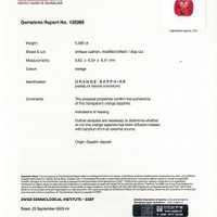 5.06 Ct. Orange Sapphire from Ceylon (Sri Lanka) Scan Report