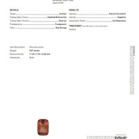 5.07 Ct. Reddish Orange Sapphire from Ceylon (Sri Lanka) Scan Report