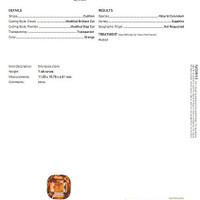 7.48 Ct. Orange Sapphire from Ceylon (Sri Lanka) Scan Report
