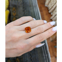 7.48 Ct. Orange Sapphire from Ceylon (Sri Lanka) Life Style