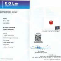 10.52 Ct. Orange Sapphire from Ceylon (Sri Lanka) Scan Report