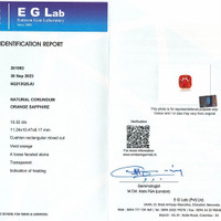 10.52 Ct. Orange Sapphire from Ceylon (Sri Lanka) Scan Report