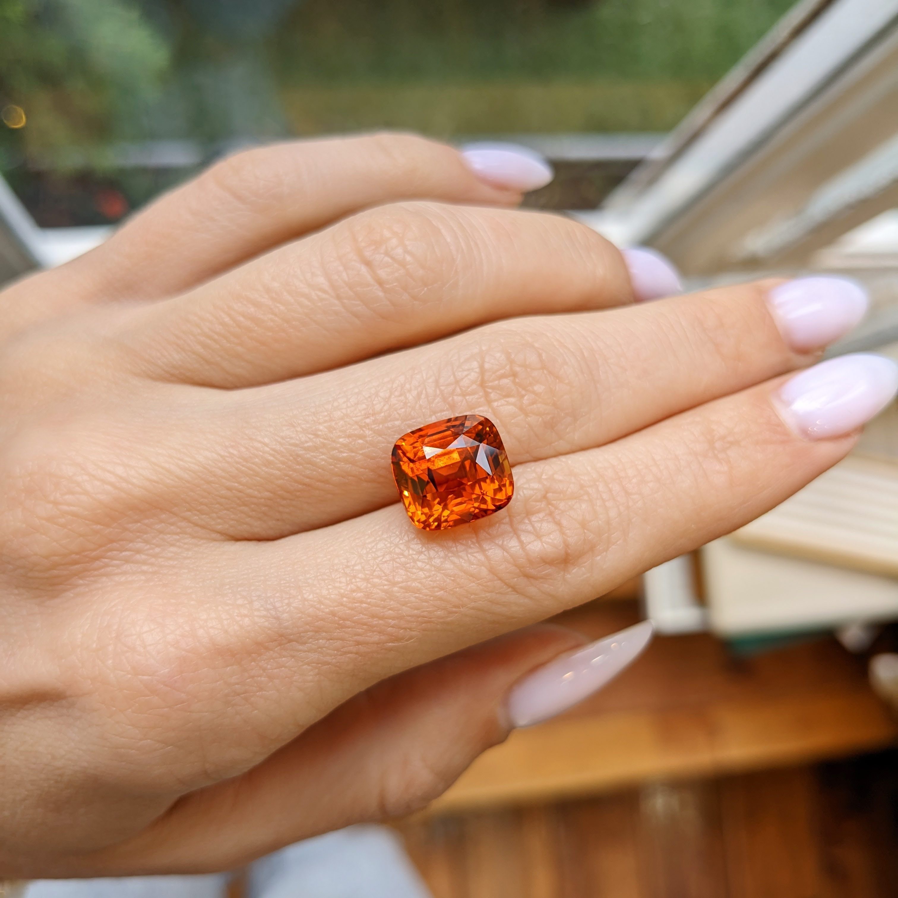 Loose Orange Sapphire - Cushion 10.52 Ct. - #S13915 | The Natural