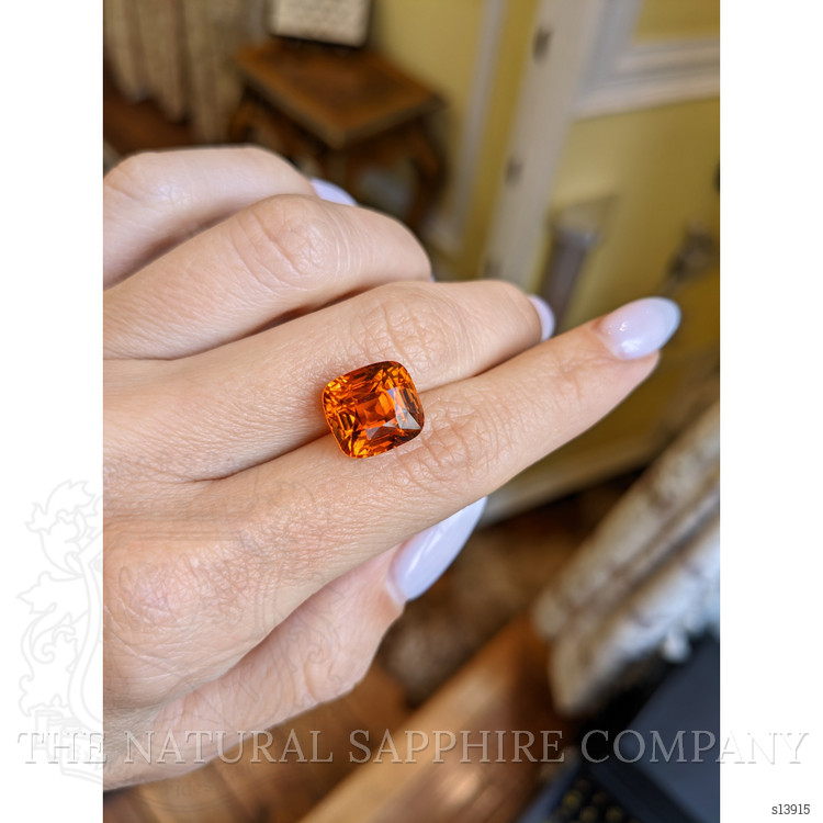 10.52 Ct. Orange Sapphire from Ceylon (Sri Lanka)