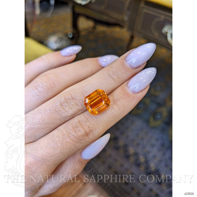 10.53 Ct. Orange Sapphire from Ceylon (Sri Lanka)