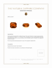 10.60 Ct. Orange Sapphire from Ceylon (Sri Lanka) Appraisal