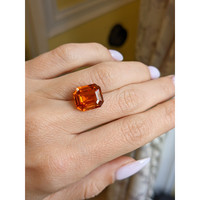10.60 Ct. Orange Sapphire from Ceylon (Sri Lanka) Life Style