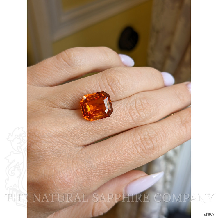 10.60 Ct. Orange Sapphire from Ceylon (Sri Lanka)