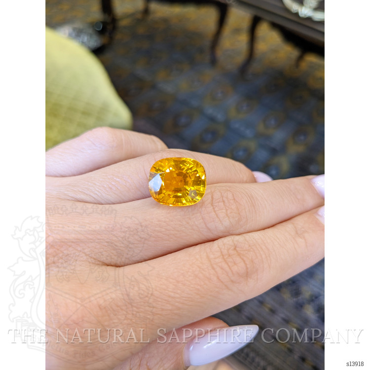 13.90 Ct. Yellowish Orange Sapphire from Ceylon (Sri Lanka)